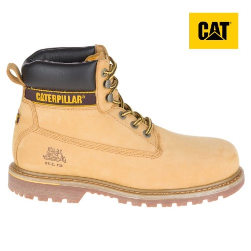 Pánské Pracovní Boty Caterpillar Holton Steel Toe S3 HRO SRC Světle Hnědé (CZ-9PSJ)